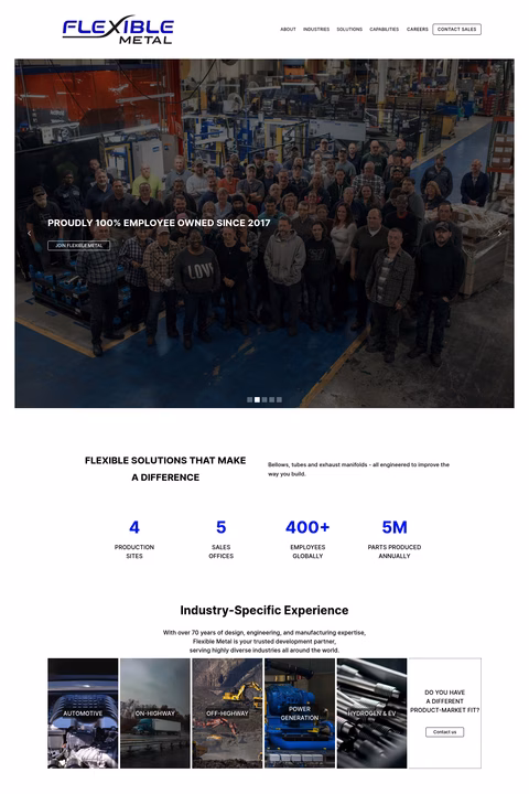 Flexible-Metal Homepage 1440px