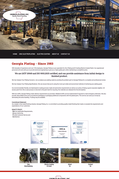 Georgia-Plating Homepage 1440px
