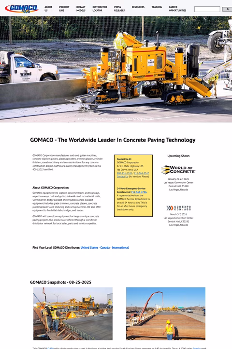 Gomaco-Corporation Homepage 1440px