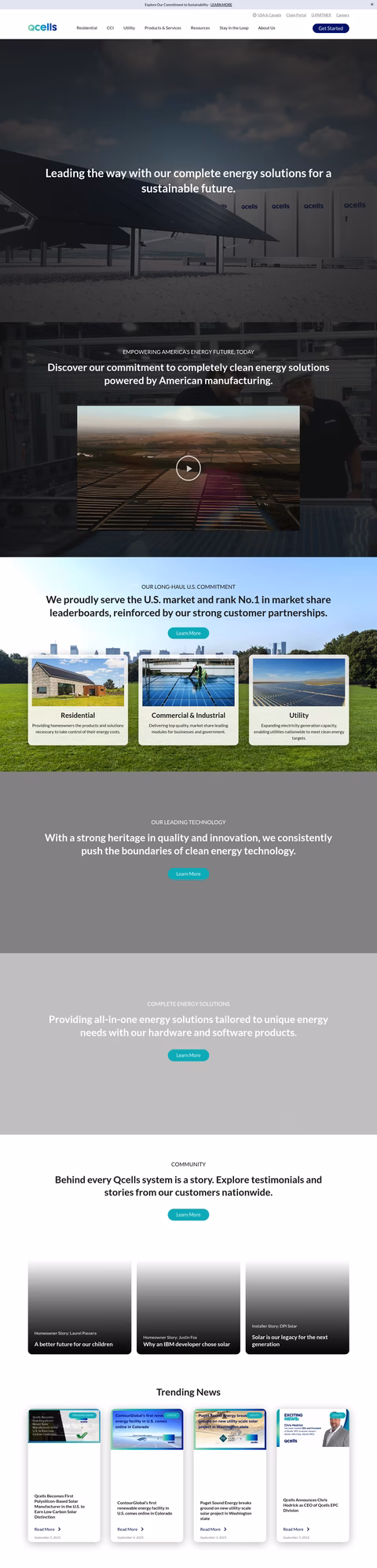 Hanwha-Q-Cells-Usa Homepage 1440px