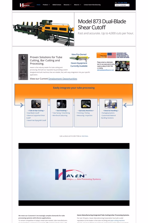 Haven-Manufacturing Homepage 1440px