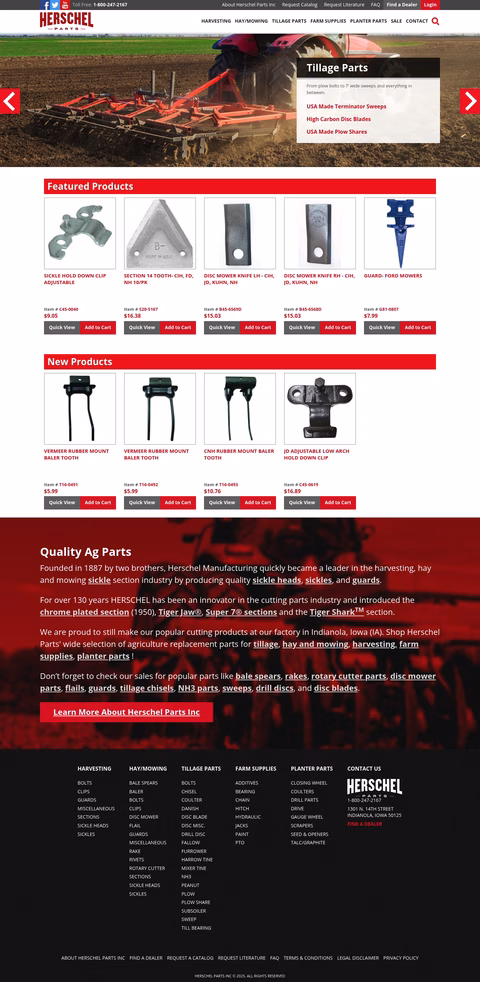 Herschel-Parts Homepage 1440px