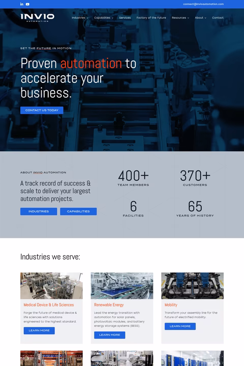 Invio-Automation Homepage 1440px