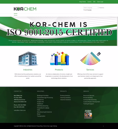 Kor-Chem Homepage 1440px