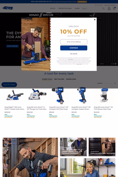 Kreg-Tool Homepage 1440px