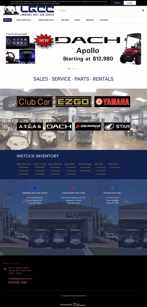 Landings-Golf-Car-Center Homepage 1440px