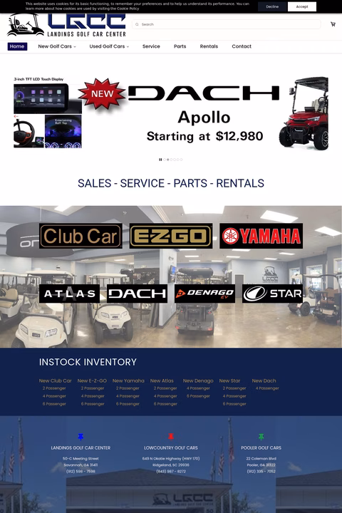 Landings-Golf-Car-Center Homepage 1440px