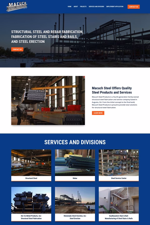 Macuch-Steel-Products Homepage 1440px
