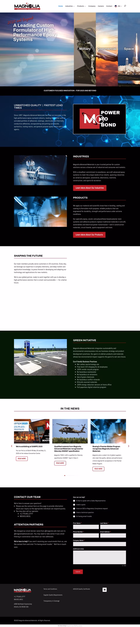 Magnolia-Advanced-Materials Homepage 1440px