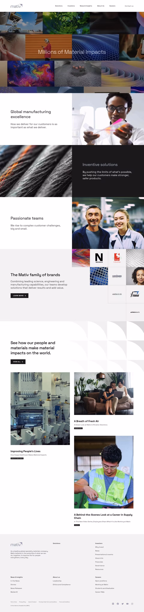 Mativ Homepage 1440px