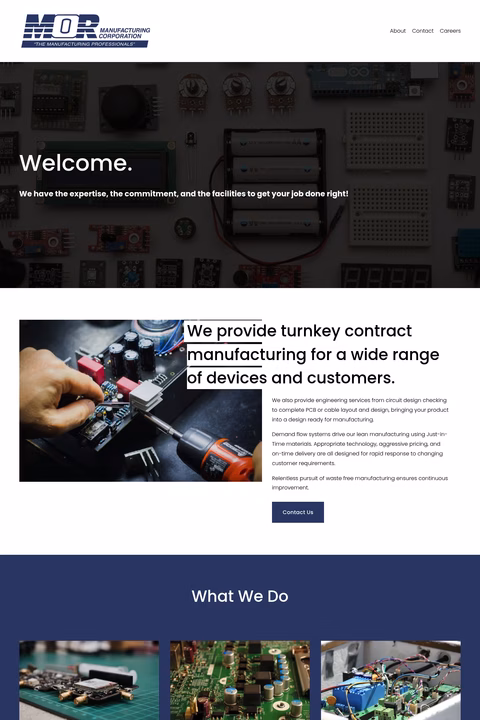 Mor-Manufacturing Homepage 1440px
