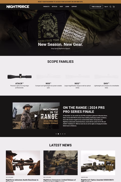 Nightforce-Optics Homepage 1440px