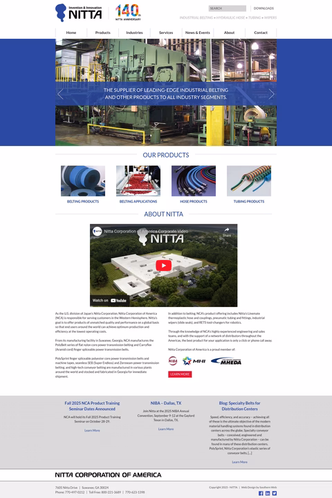 Nitta-Corporation-Of-America Homepage 1440px