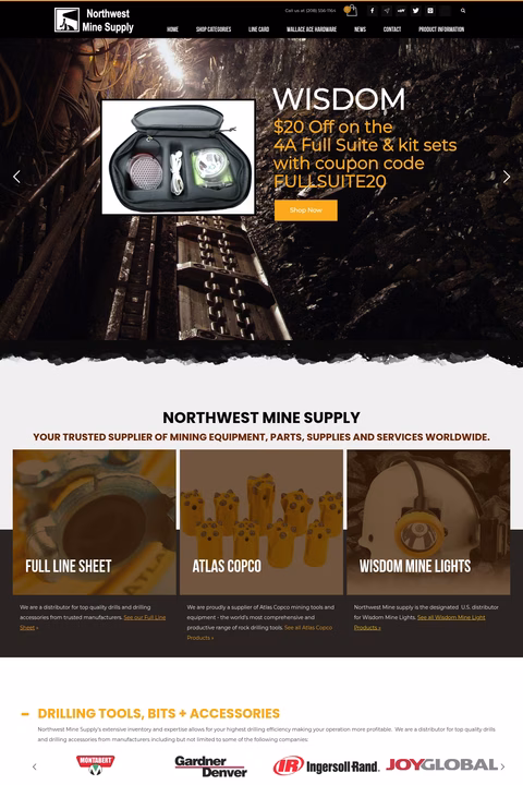 Northwest-Mine-Supply Homepage 1440px