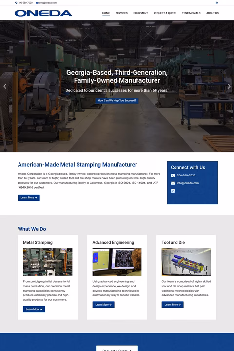 Oneda Homepage 1440px