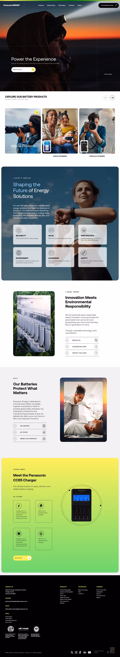 Panasonic-Energy-Of-America Homepage 1440px