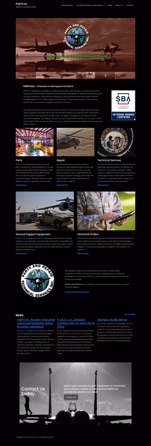 Parts-Repair-Technical-Services Homepage 1440px