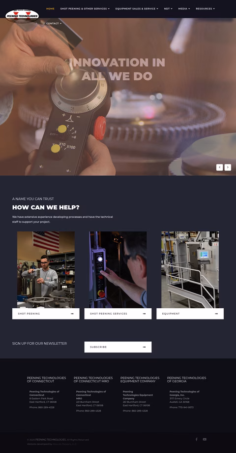 Peening-Technologies Homepage 1440px