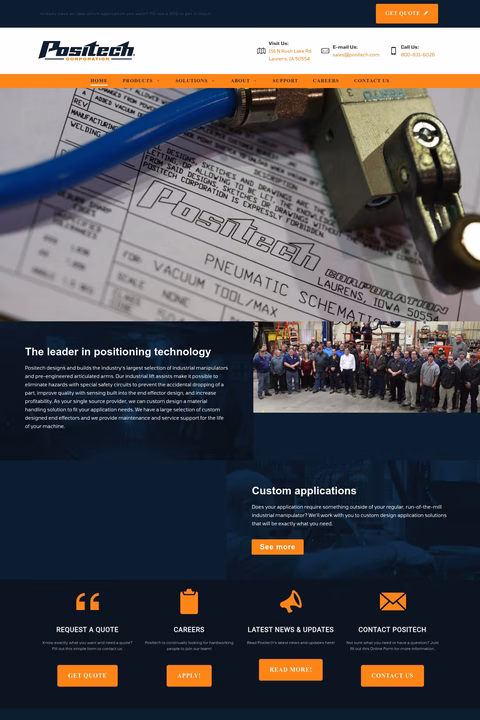 Positech Homepage 1440px
