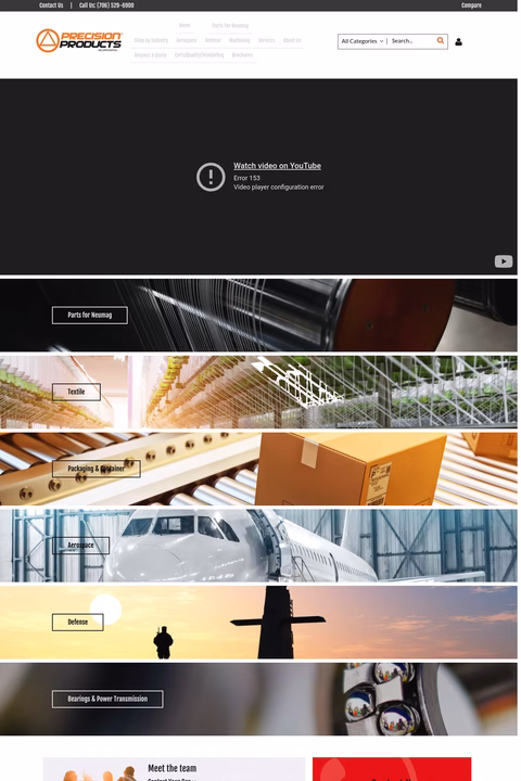 Precision-Products Homepage 1440px