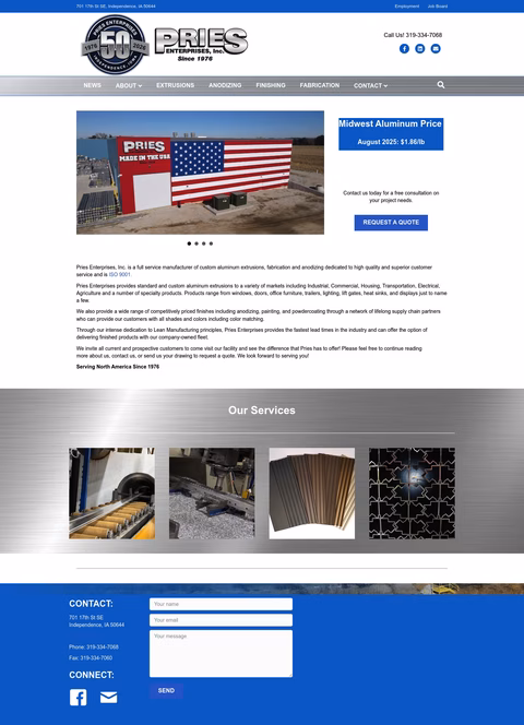 Pries-Enterprises Homepage 1440px