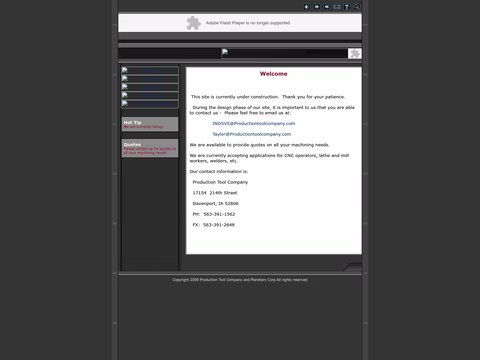 Production-Tool-Company Homepage 1440px