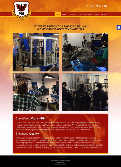 Pyrotechnic-Specialties-Inc Homepage 1440px
