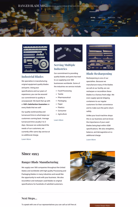 Ranger-Blade-Manufacturing Homepage 1440px