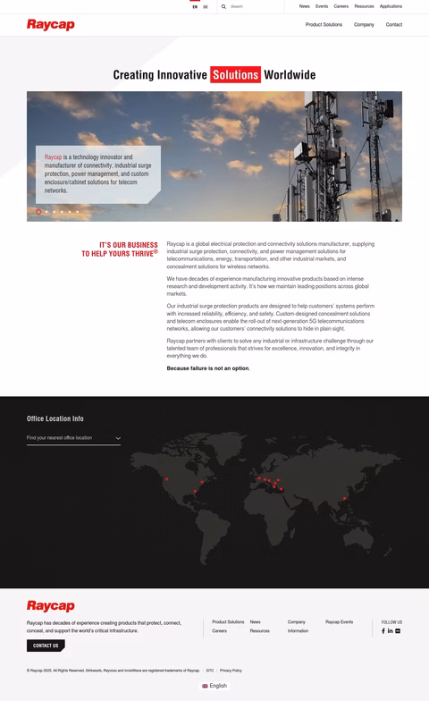 Raycap Homepage 1440px