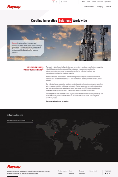 Raycap Homepage 1440px
