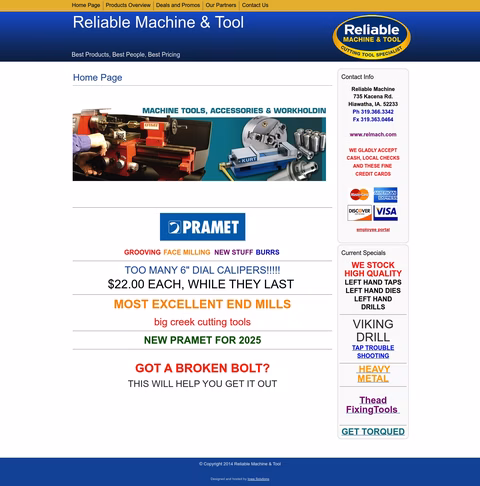 Reliable-Machine-Manufacturing Homepage 1440px