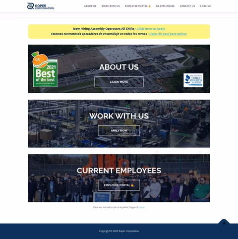 Roper-Corporation Homepage 1440px