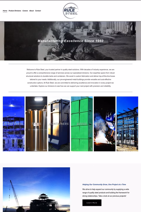 Rule-Steel Homepage 1440px