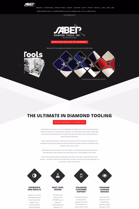 Saber-Diamond-Tools Homepage 1440px