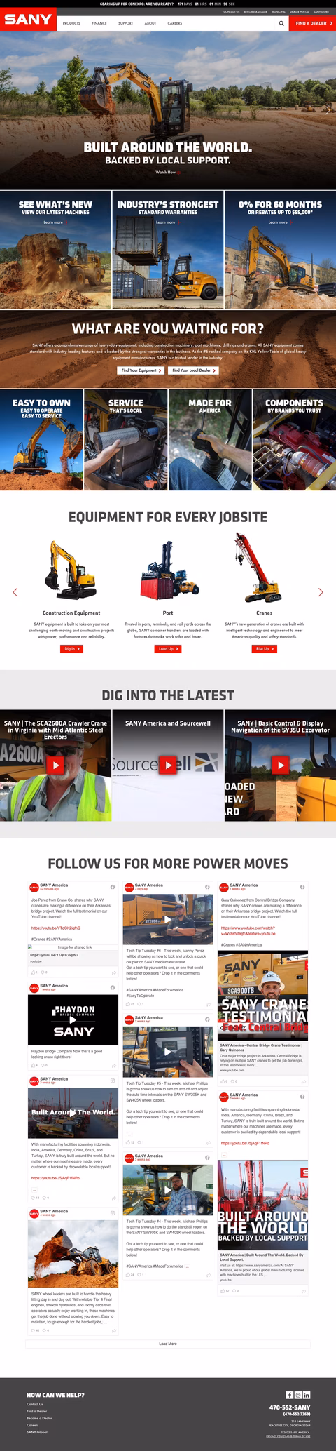 Sany-America Homepage 1440px