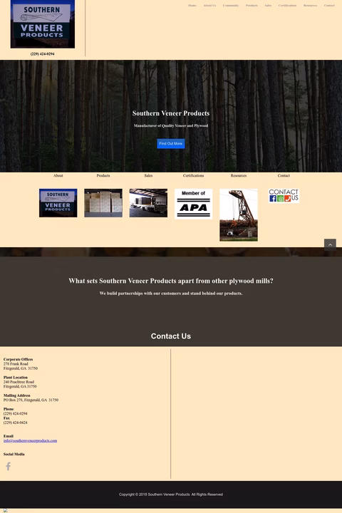 Southern-Veneer-Products Homepage 1440px