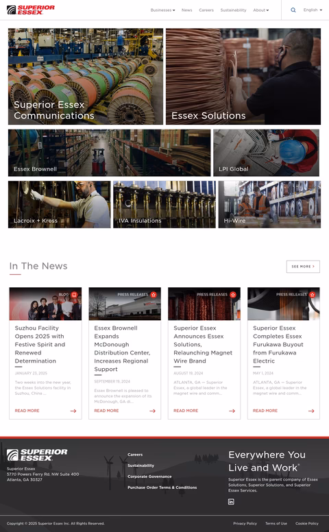 Superior-Essex Homepage 1440px