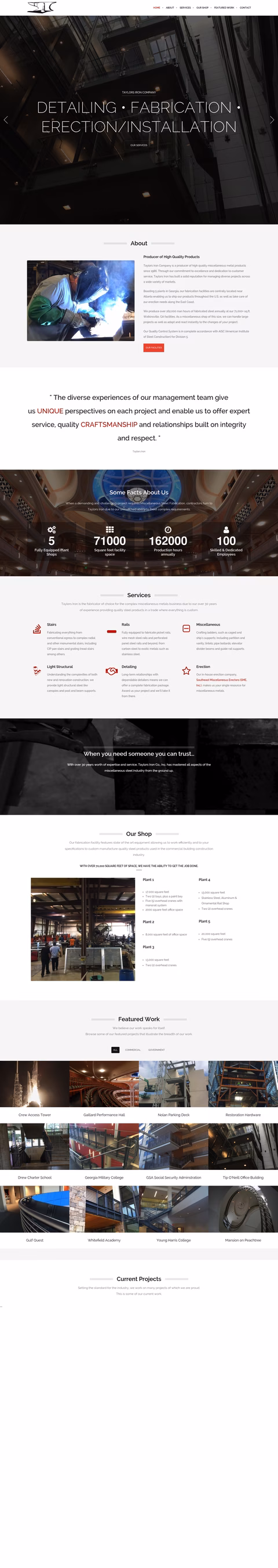 Taylors-Iron-Company Homepage 1440px