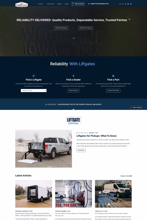 Tommy-Gate Homepage 1440px