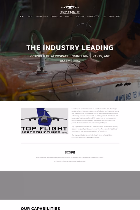 Top-Flight-Aerostructures Homepage 1440px