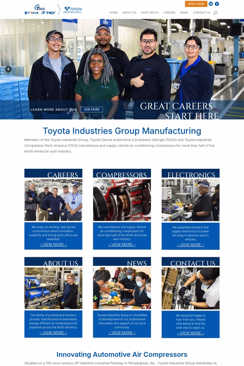 Toyota-Industries-Group Homepage 1440px