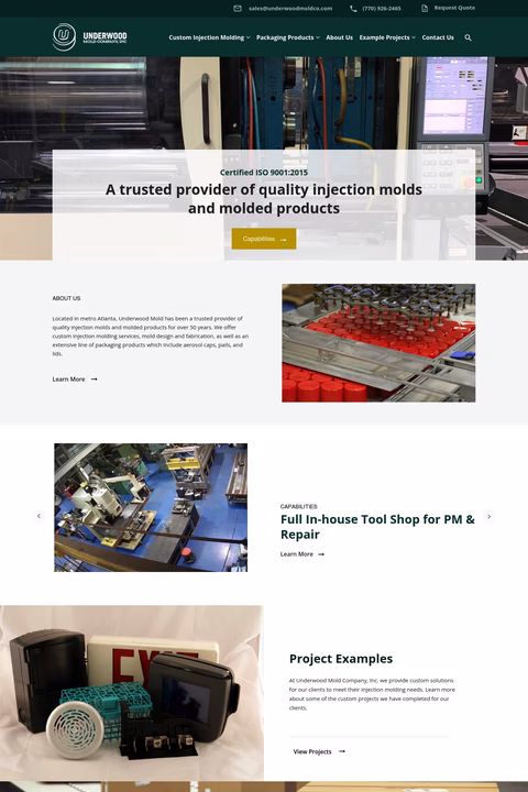 Underwood-Mold-Company Homepage 1440px