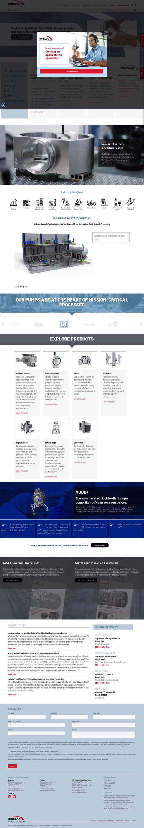 Unibloc-Hygienic-Technologies Homepage 1440px