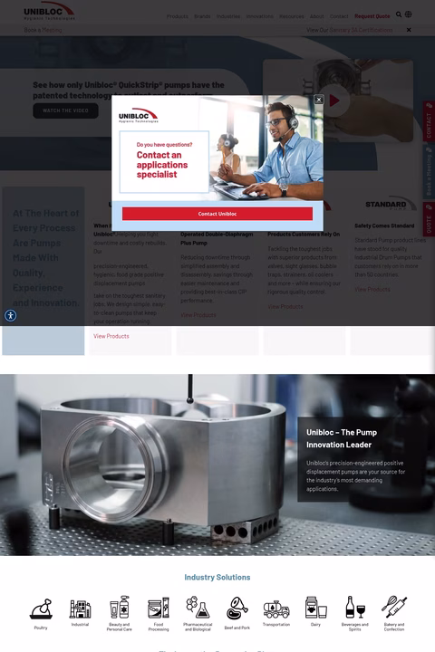 Unibloc-Hygienic-Technologies Homepage 1440px