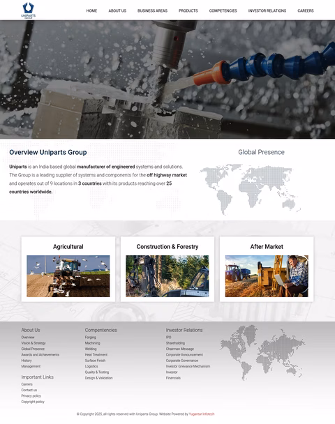 Uniparts-Group Homepage 1440px