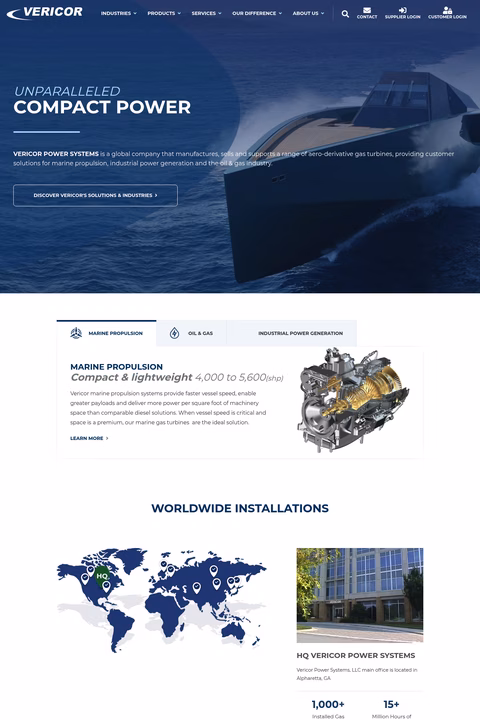 Vericor-Power-Systems Homepage 1440px