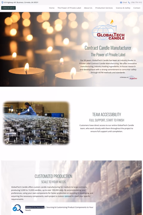 Globaltech-Candle Homepage 1440px