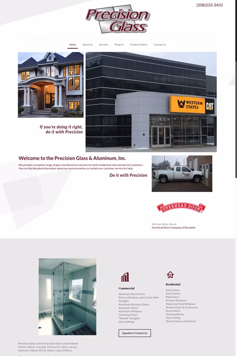 Precision-Glass Homepage 1440px