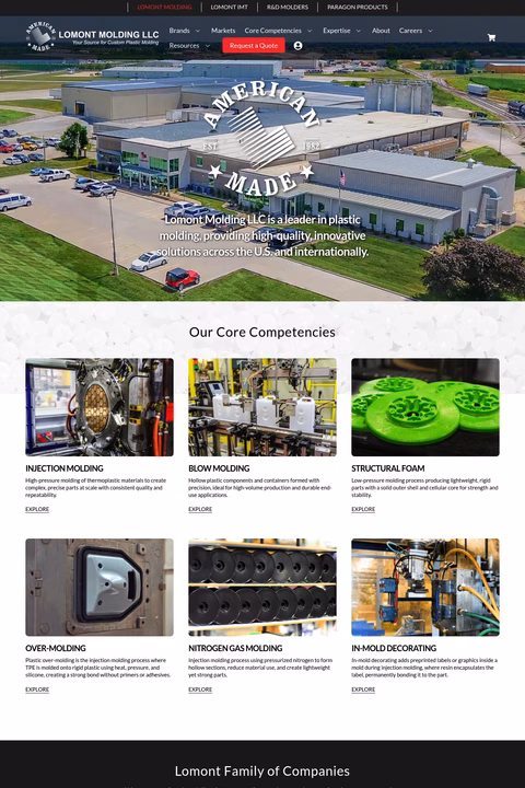 Lomont-Molding Homepage 1440px