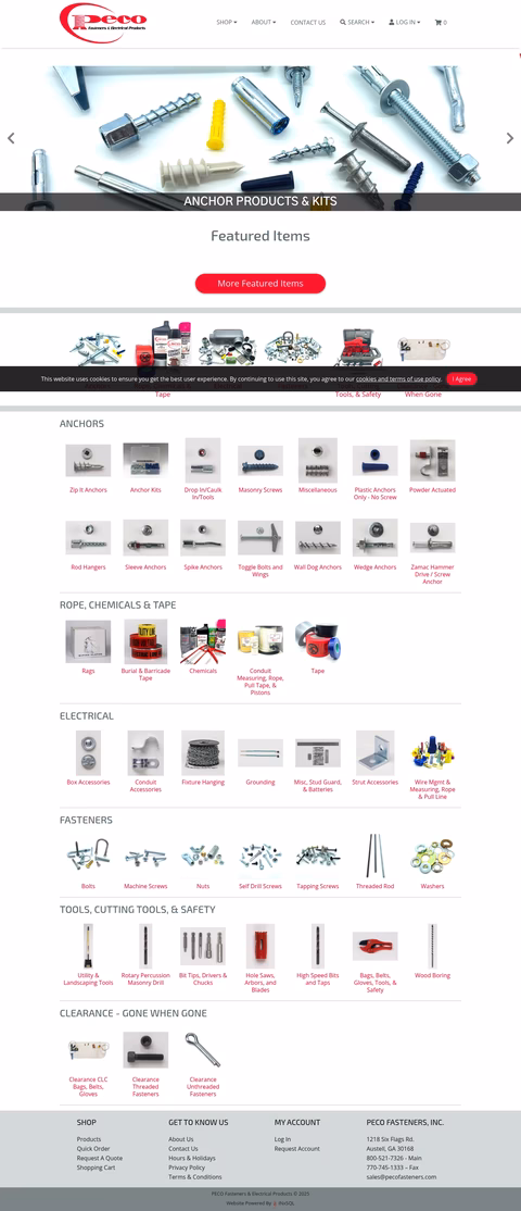 Peco-Fasteners Homepage 1440px